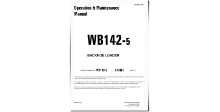 WB142-5 (SN from A13001) Backhoe Loaders (USA) Operate and Maintenance manual (CEAM018501)