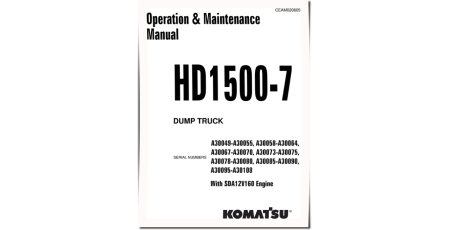 HD1500-7 (SN: A30049-30108) Rigid Dump Trucks with SDA12V160 engines (USA) Operate and Maintenance manual (CEAM020605)