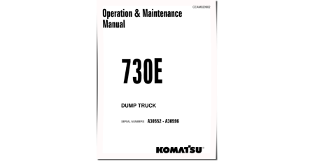 730E (SN: A30552-30596) Electric Dump Trucks (USA) Operate and Maintenance manual (CEAM020902)