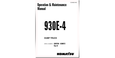 930E-4 (SN: A30750-30872) Tier 2 Electric Dump Trucks (USA) Operate and Maintenance manual (CEAM021405)