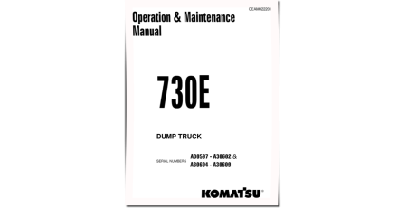 730E (SN: A30597-30602; A30604-30609) Electric Dump Trucks (USA) Operate and Maintenance manual (CEAM022201)