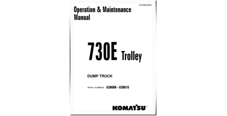 730E Trolley (SN: A30600-30616) Electric Dump Trucks (USA) Operate and Maintenance manual (CEAM024000)