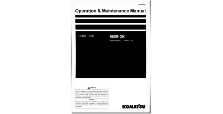 960E-2-K (SN from A50011) Electric Dump Trucks (USA) Operate and Maintenance manual (CEAM026401)