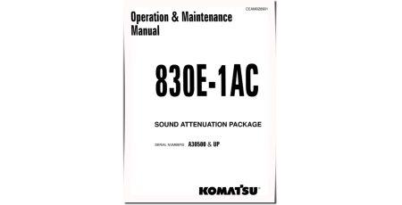 830E-1-AC (SN from A30500) SOUND ATTENUATION PACKAGE Electric Dump Trucks Operate and Maintenance manual (CEAM026901)