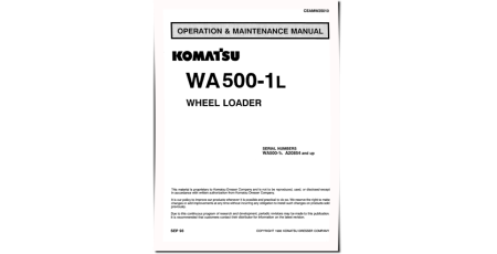 WA500-1-L (SN from A20854) 4WD Wheeled Loaders (USA) Operate and Maintenance manual (CEAMW25010)