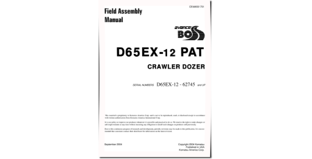 D65EX-12 (SN from 62745) Crawler Dozers (Japan) Field Assembly Manual (CEAWD01701)