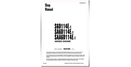 S6D114E-1, SA6D114E-1 and SAA6D114E-1 Diesel Engines (Japan) Workshop Manual (CEBD000601)