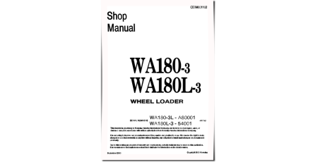 WA180-3 and WA180L-3 4WD Wheeled Loaders (Japan) Workshop Manual (CEBD001102)