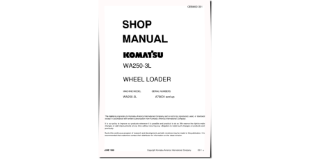 WA250-3-L (SN from A70001) 4WD Wheeled Loaders (Japan) Workshop Manual (CEBM001301)