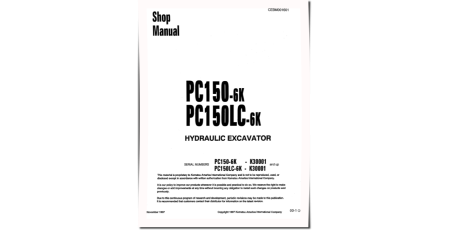 PC150-6K and PC150LC-6K (SN: K30001-32000) Crawler Excavators (UK) Workshop Manual (CEBD001601)