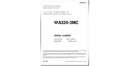 WA320-3-MC (SN from A31001) 4WD Wheeled Loaders (Japan) Workshop Manual (CEBM003302)