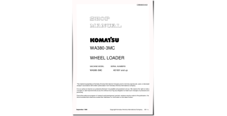WA380-3-MC (SN from A51001) 4WD Wheeled Loaders (Japan) Workshop Manual (CEBM003402)