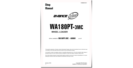 WA180PT-3-MC (SN from A88001) Parallel Tool Cariers (Japan) Workshop Manual (CEBD005201)