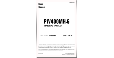 PW400MH-6 (SN from A84210) Material Handlers (USA) Workshop Manual (CEBD005600)
