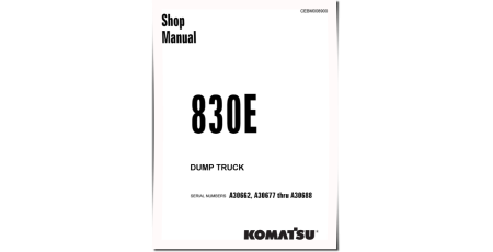 830E (SN: A30662, A30677-30688) Electric Dump Trucks (USA) Workshop Manual (CEBD008900)
