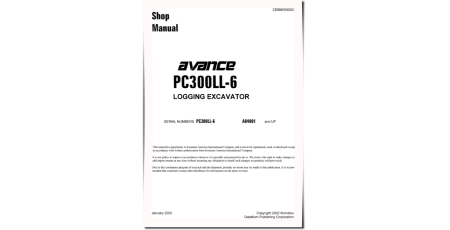 PC300LL-6 (SN from A84001) Log Loaders (USA) Workshop Manual Supplement (CEBD009500)