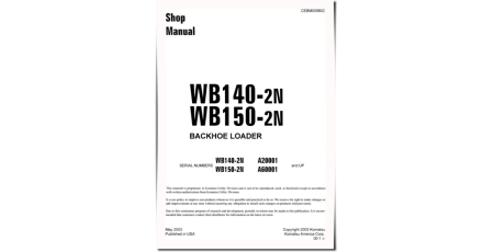 WB140-2-N and WB150-2-N Backhoe Loaders (USA) Workshop Manual (CEBD009802)