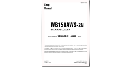 WB150AWS-2-N (SN from A90001) Backhoe Loaders (USA) Workshop Manual (CEBD011300)