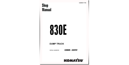 830E (SN: A30689-30707) Electric Dump Trucks (USA) Workshop Manual (CEBD011700)