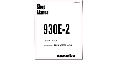 930E-2 (SN: A30296-30297; A30300) Electric Dump Trucks (USA) Workshop Manual (CEBD012201)