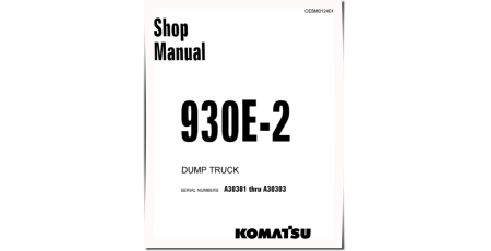 930E-2 (SN: A30301-30303) Electric Dump Trucks (USA) Workshop Manual (CEBD012401)