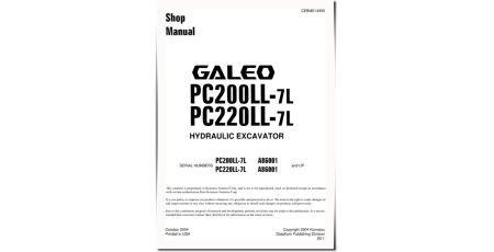 PC200LL-7-L,PC220LL-7-L Log Loaders, PC200LLC-7-L,PC220LLC-7-L (SN: A86001-) Road Builders Workshop Manual (CEBD014300)