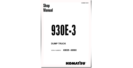 930E-3 (SN: A30329-30363) Electric Dump Trucks (USA) Workshop Manual (CEBD014501)