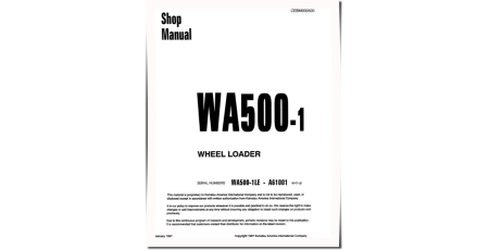 WA500-1-LE (SN from A61001) 4WD Wheeled Loaders (Japan) Workshop Manual (CEBM000500)