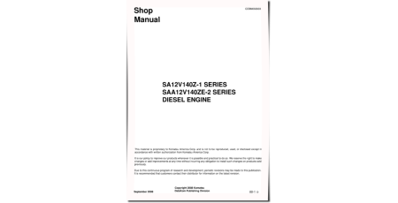 SA12V140Z-1 and SAA12V140ZE-2 Diesel Engines (Japan) Workshop Manual (CEBM002603)