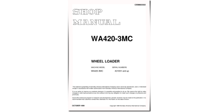 WA420-3-MC (SN from A31001) 4WD Wheeled Loaders (Japan) Workshop Manual (CEBM003502)