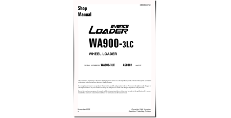 WA900-3-LC (SN from A50001) 4WD Wheeled Loaders (USA) Workshop Manual (CEBD003702)