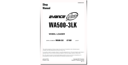 WA500-3-LK (SN from A71001) 4WD Wheeled Loaders (Japan) Workshop Manual (CEBM005403)