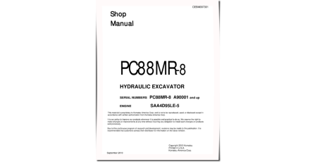 PC88MR-8 (SN from A90001) Crawler Excavators (USA) Workshop Manual (CEBM007301)