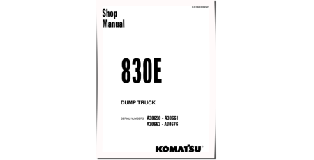 830E (SN: A30650-30661; A30663-30676) Electric Dump Trucks (USA) Workshop Manual (CEBM008601)
