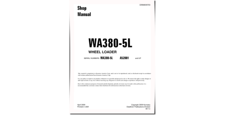 WA380-5-L (SN from A52001) 4WD Wheeled Loaders (Japan) Workshop Manual (CEBM009703)