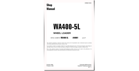 WA400-5-L (SN from A40001) 4WD Wheeled Loaders (Japan) Workshop Manual (CEBM010002)