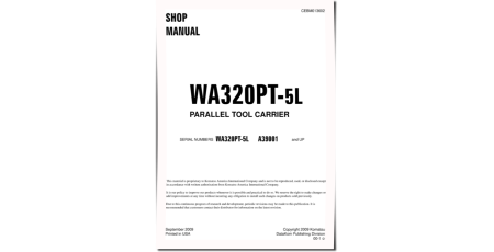 WA320PT-5-L (SN from A39001) Parallel Tool Cariers (Japan) Workshop Manual (CEBM013602)