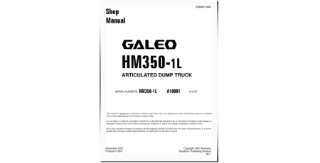 HM350-1L (SN from A10001) Articulated Dump Trucks (USA) Workshop Manual (CEBM015400)