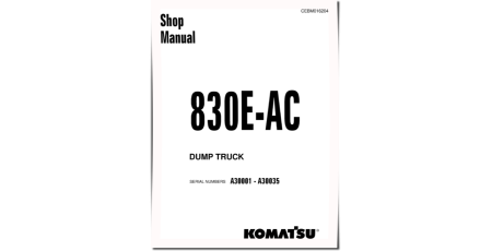 830E-AC (SN: A30001-30035) Electric Dump Trucks (USA) Workshop Manual (CEBM016204)