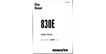 830E (SN from A30816) Electric Dump Trucks (USA) Workshop Manual (CEBM016701DD)
