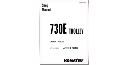 730E Trolley (SN: A30403, A30406) Electric Dump Trucks (USA) Workshop Manual (CEBM018200D)