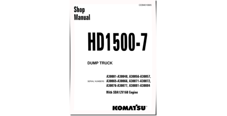 HD1500-7 (SN: A30001-30084) Rigid Dump Trucks with SDA12V160 Engines (USA) Workshop Manual (CEBM019905)