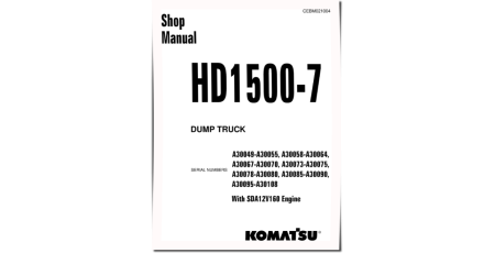 HD1500-7 (SN: A30049-30108) Rigid Dump Trucks with SDA12V160 Engines (USA) Workshop Manual (CEBM021004)