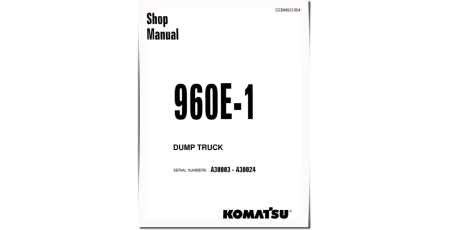 960E-1 (SN: A30003-30024) Electric Dump Trucks (USA) Workshop Manual (CEBM021304)