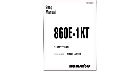 860E-1-KT (SN: A30004-30030) Electric Dump Trucks (USA) Workshop Manual (CEBM022005)