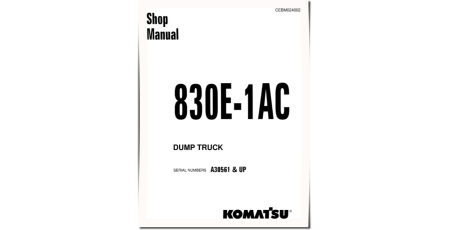 830E-1-AC (SN from A30561) Electric Dump Trucks (USA) Workshop Manual (CEBM024002)