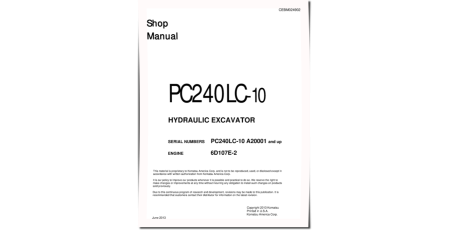PC240LC-10 (SN from A20001) Crawler Excavators (USA) Workshop Manual (CEBM024902)