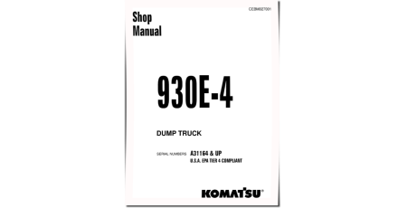 930E-4 (SN from A31164) Tier 4 Electric Dump Trucks (USA) Workshop Manual (CEBM027001)