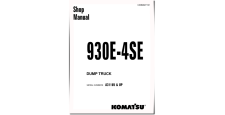 930E-4-SE (SN from A31165) Electric Dump Trucks (USA) Workshop Manual (CEBM027101)