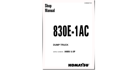 830E-1-AC (SN from A40851) Electric Dump Trucks (USA) Workshop Manual (CEBM027401)